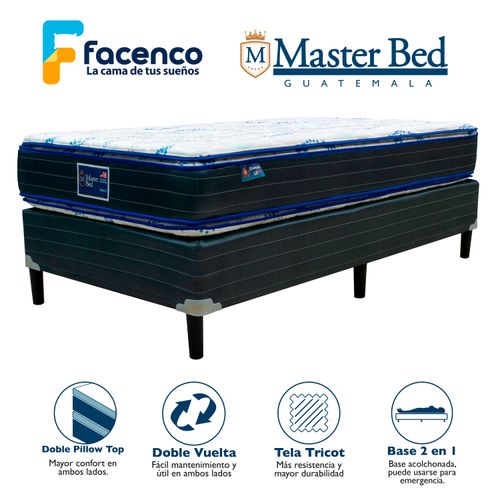 Cama Masterbed Tamaño imperial dorada 2 pillows