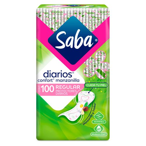 Protectores Diarios Saba Confort Manzanilla Y Jojoba Regulares - 100Uds