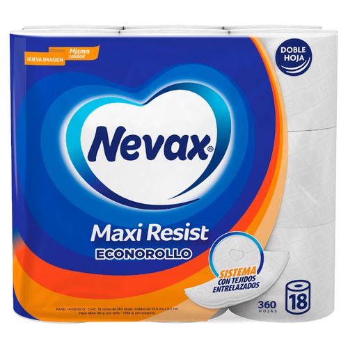 Papel Higiénico Nevax Maxi Resist Econorollo - 18 Rollos