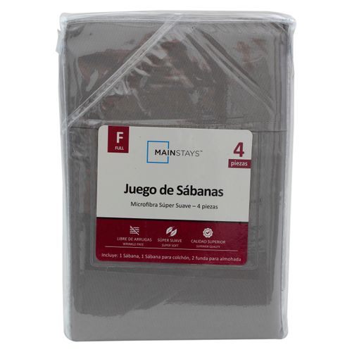 Set Mainstays de Sabanas Matrimonial Gris