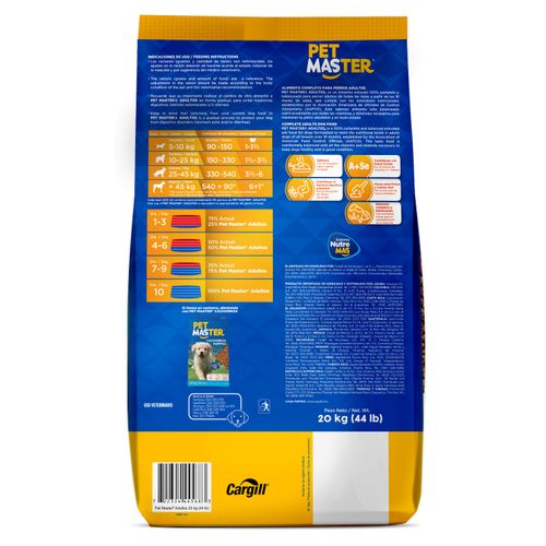 Alimento Pet Master Perro Adulto, Más 18 Meses - 20kg