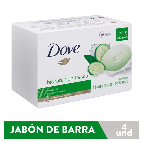 Jabon Dove Barra Fresh Higratación Fresca 4 Pack - 360gr