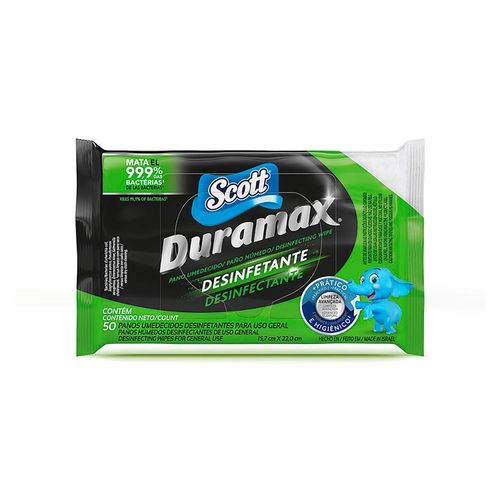 Toallas Húmedas Scott Duramax Antibacterial - 50Uds