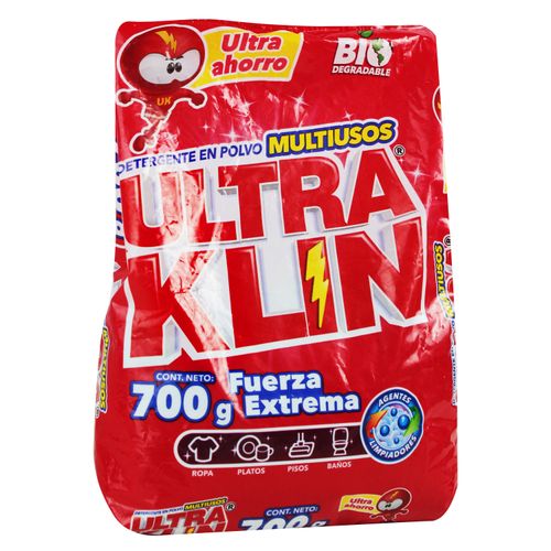 Detergente En Polvo Ultraklin Fuerza Extrema - 700gr