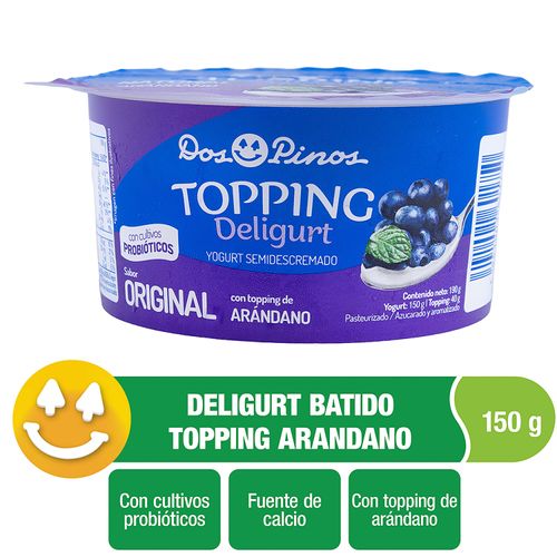 Yogurt Dos Pinos Topping Arándanos 190 gr