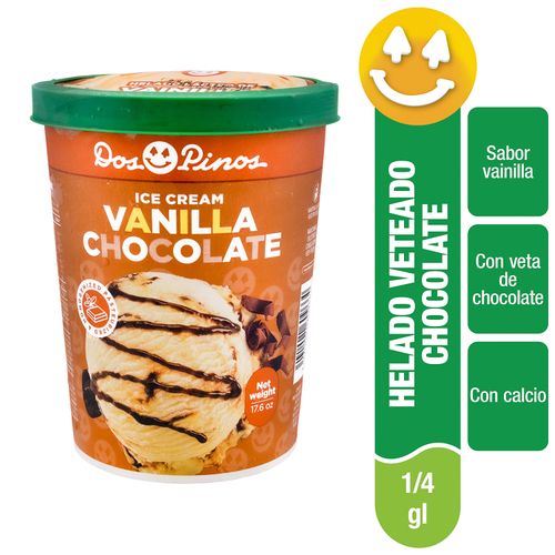 Helado Dos Pinos Vainilla Chocolate, Con Veta De Chocolate - 499g