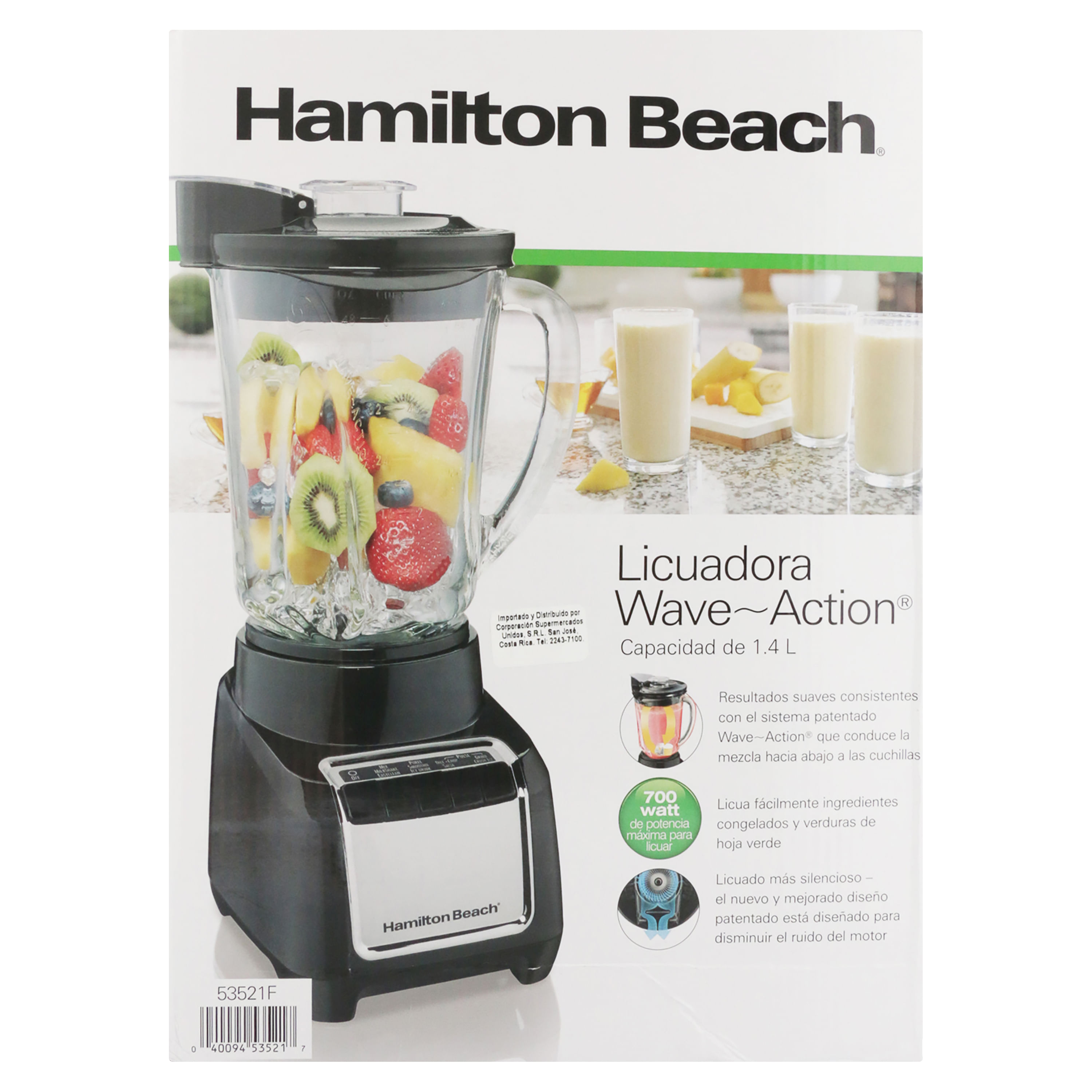 Licuadora Hamilton Beach 4 Velocidades Vaso de Vidrio