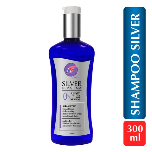 Shampoo H5 Zero Silver Keratina, Glúten, Sal Y Parabenos - 300ml