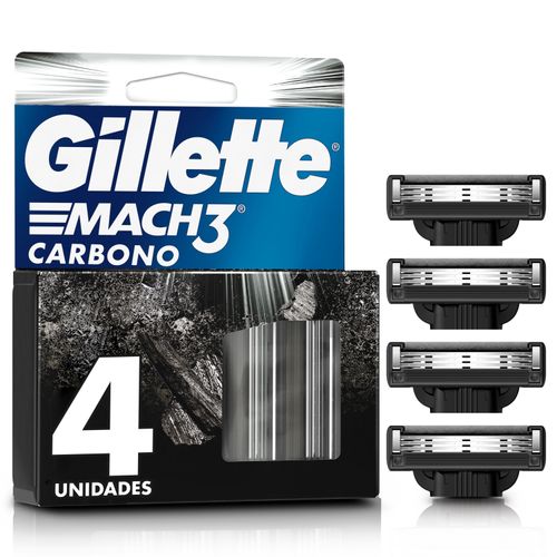 Repuesto Gillette para rasuradora mach3 carbono - 4 Uds