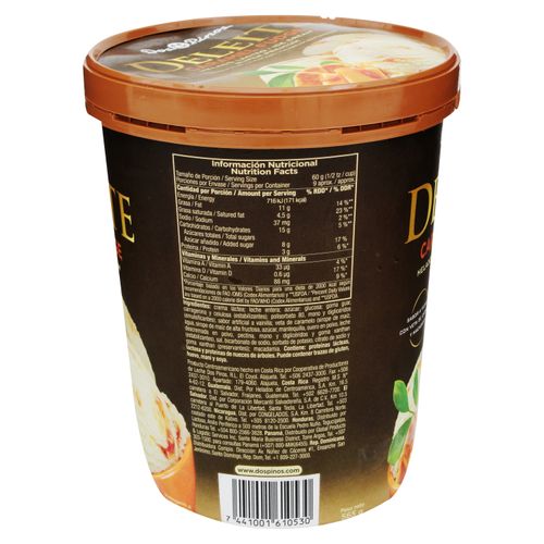 Helado Dos Pinos deleite sabor caramelo Fudge - 565 g