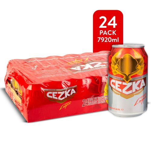 24 Pack Cerveza Cezka Lager 4 Alcohol -7920ml