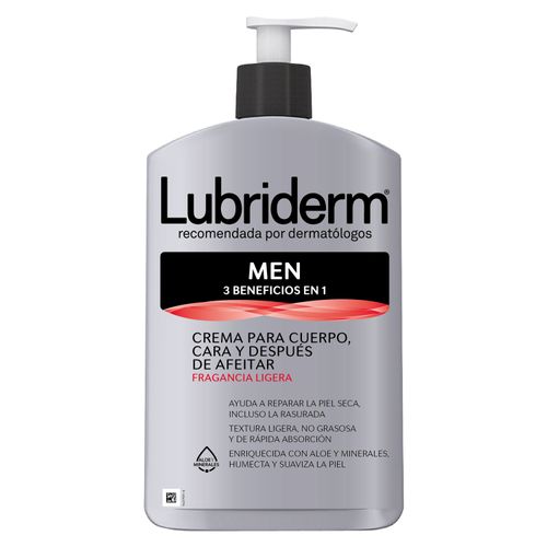 Crema Corporal Marca Lubriderm For Men, Para Cuerpo, Cara Y Después De Afeitar - 400ml