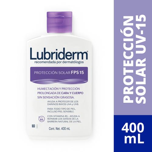 Crema Corporal Marca Lubriderm Fps 15,  Humectación Y Protección Cara Y Cuerpo - 400ml