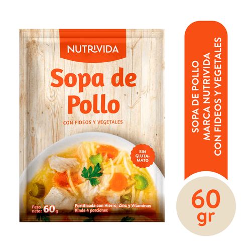 Sopa Nutrivida Pollo Fideos Y Vegetales - 60gr