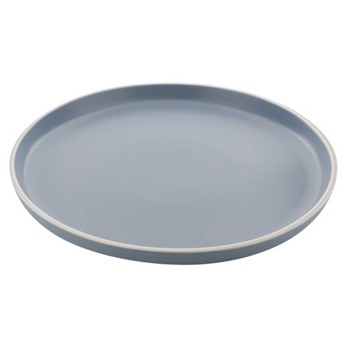 Plato de comedor Home Trends color azul con borde blanco