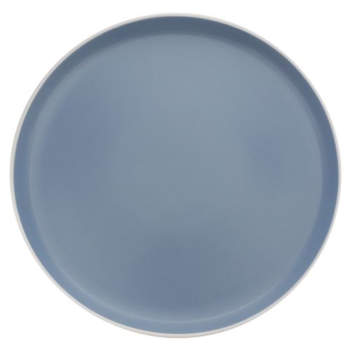 Plato de comedor Home Trends color azul con borde blanco