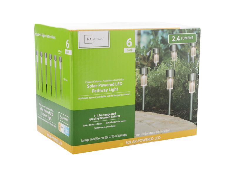 Lampara-Solar-Mainstays-para-jardin-47MM-set-de-6-uds-acero-inoxidable-Modelo-Q89DJ1401-41-3-14465