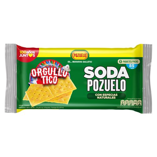 Galleta Pozuelo Soda Especias Naturales Paquete 8 Unidades - 176gr