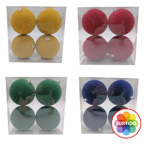 Esferas marca Holiday Time, decorativas -100mm/ 4 uds