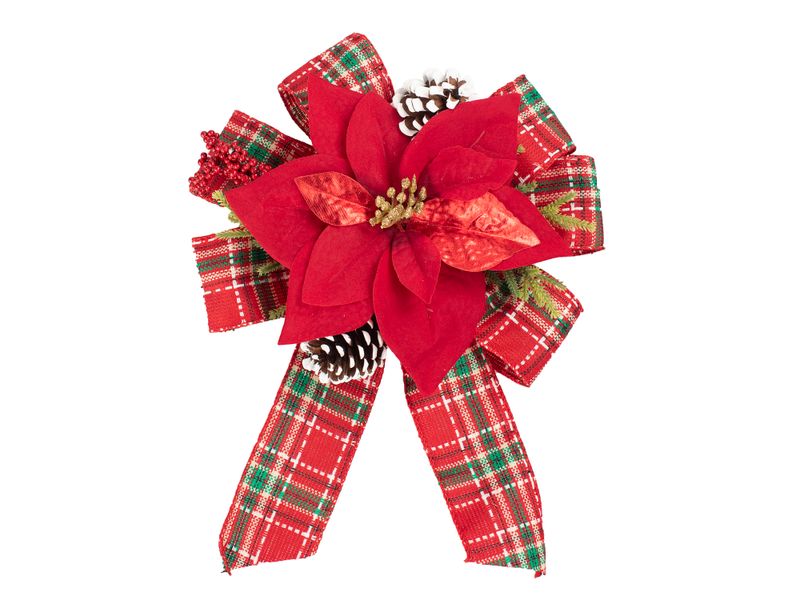 Lazo-navide-o-marca-Holiday-Time-con-flor-Roja-2-28828