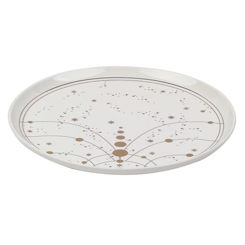 Plato Principal Marca Holiday Time Color Blanco Con Dorado