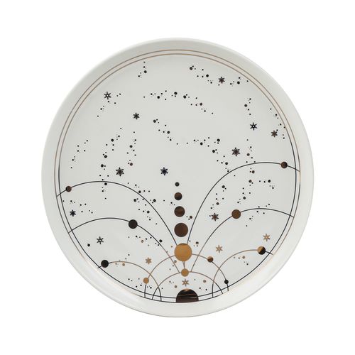 Plato Principal Marca Holiday Time Color Blanco Con Dorado