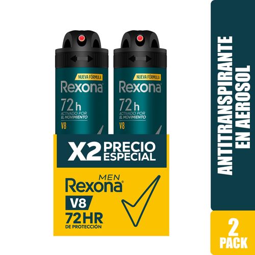 Desodorante Rexona Caballero V8 Aerosol 2 Pack - 150ml