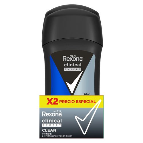 2 Pack Desodorante Rexona Clinical Barra Clean - 46gr