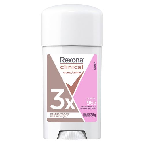 Desodorante Rexona Dama Clinical Cream Classic Barra - 58g