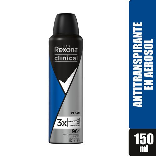 Desodorante Rexona Caballero Clinical Clean Aerosol - 150ml