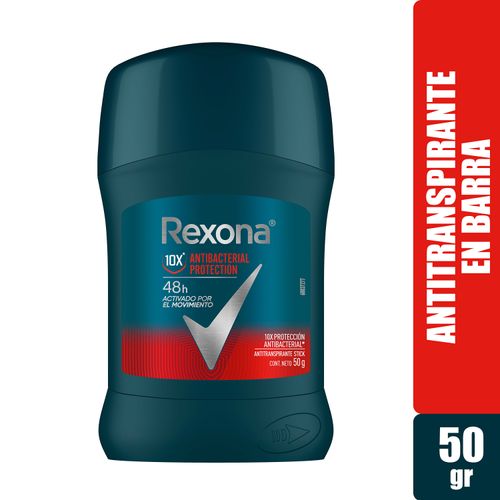 Desodorante Rexona Caballero Antibacterial + Invisible FM Barra - 50g