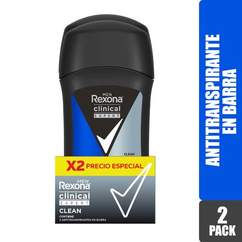 2 Pack Desodorante Rexona Clinical Barra Clean - 46gr