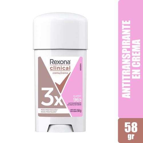 Desodorante Rexona Dama Clinical Cream Classic Barra - 58g