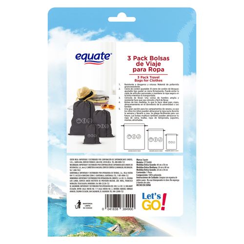 Juego De Bolsas Marca Equate Organizadoras De Viaje  - 3Uds