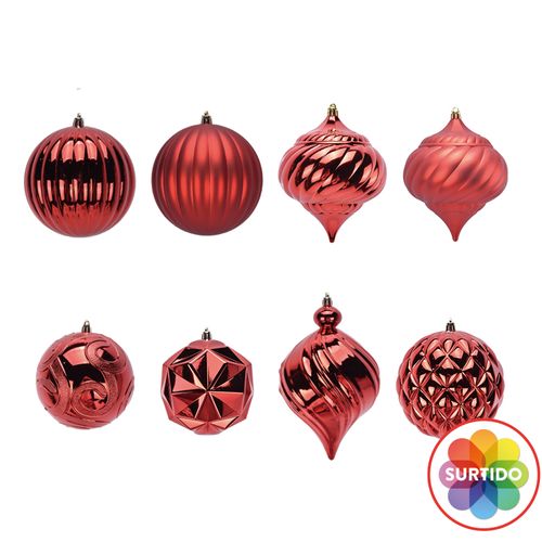 Esferas Navidad Marca Holiday Time Color Roja 120mm