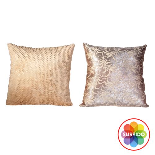 Cojin Navidad Marca Holiday Time Decorativo Dorado 34cm