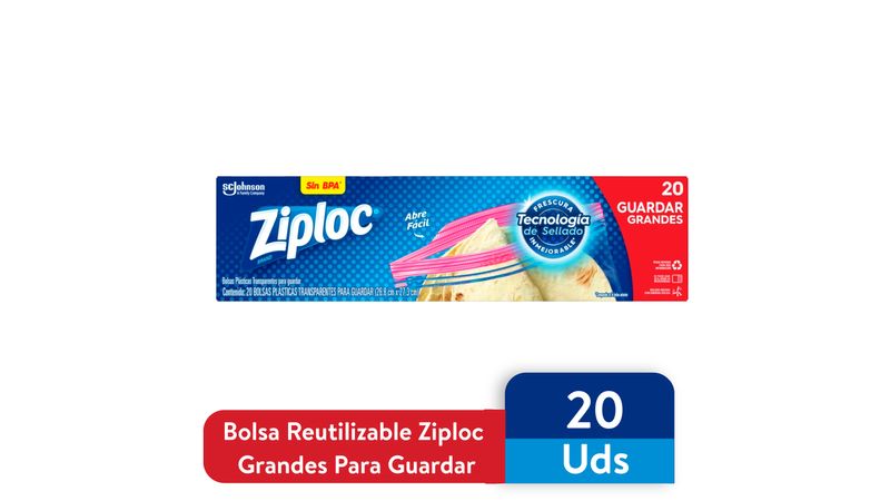 Comprar Bolsa Reutilizable Ziploc Para Congelar Medianas - 20Uds