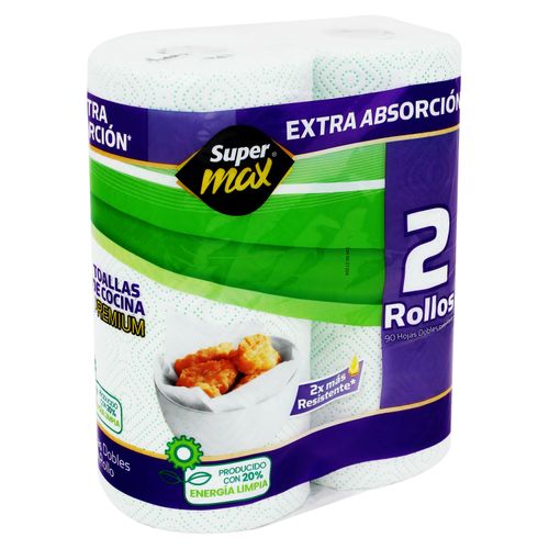 Toalla De Papel Supermax Premium 90H 2R