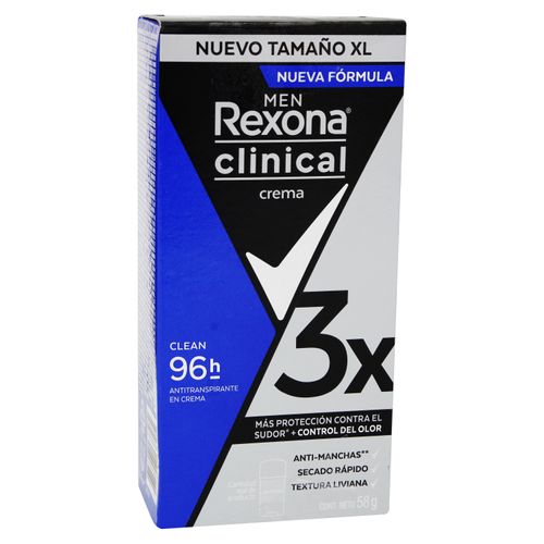 Desodorante Rexona Clinical Cream Clean Barra - 58g