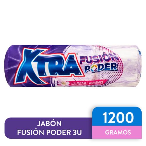 Jabón Xtra Fusion Suavizante 3 Uds - 1200 g