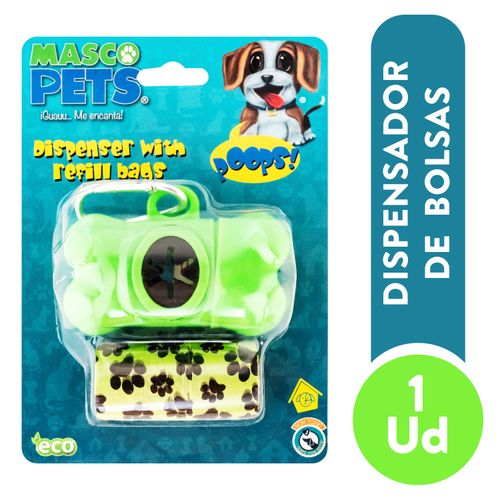 Dispensador Mascopets de bolsas con refill para desechos de mascotas - ud