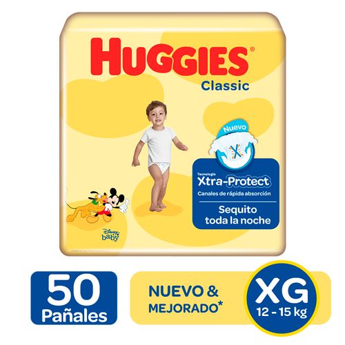 Pañales Huggies Classic Etapa 4/XG, 12-15kg - 50Uds