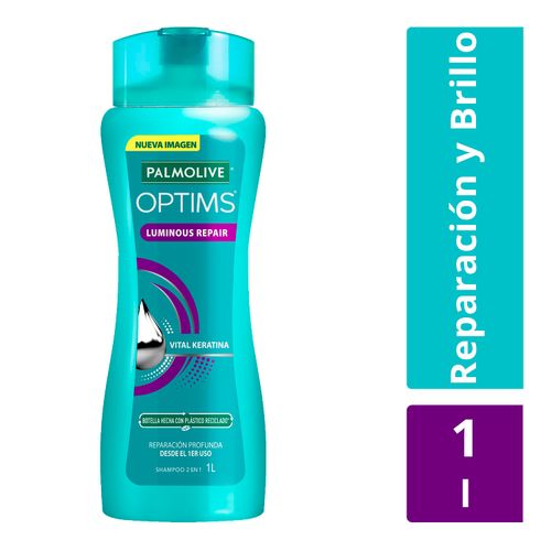Shampoo Palmolive Optims  Tratamiento 2 en 1 Luminous Repair 1 l