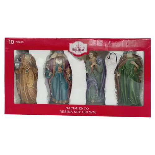 Nacimiento Holiday Time, Resina -10 uds