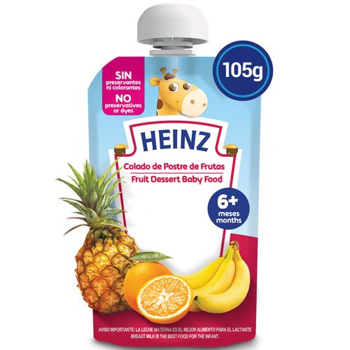 Colado Marca Heinz Sabor Postre De Frutas Doypack - 105g