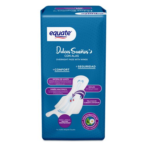 Toalla nocturna Equate, con alas -16uds