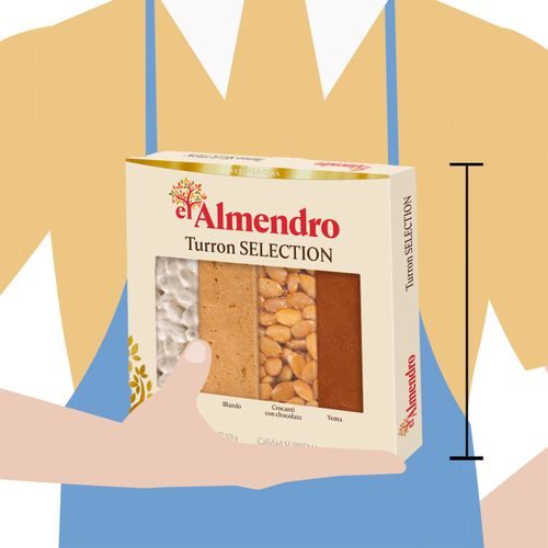 Selección De Turrones El Almendro, Turrón Crocanti Con Chocolate, Turrón Duro, Turrón Blando, Turrón Yema Tostada, Calidad Suprema - 370g