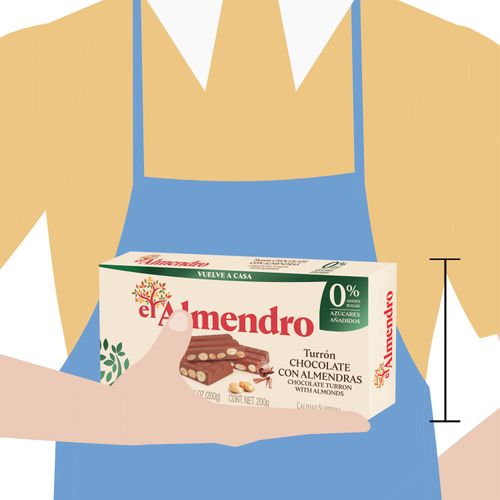 Turrón El Almendro Chocolate Con Almendras Sin Azúcar Añadido, Calidad Suprema - 200g