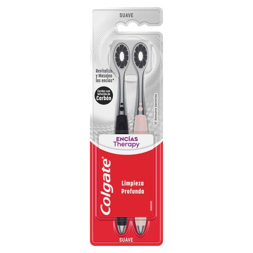 Cepillo Dental Colgate Encías Therapy Carbón 2 Pack