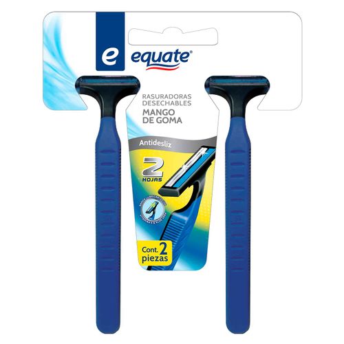 Rasuradora Equate Mango De Goma Hombre -  2 Unidad